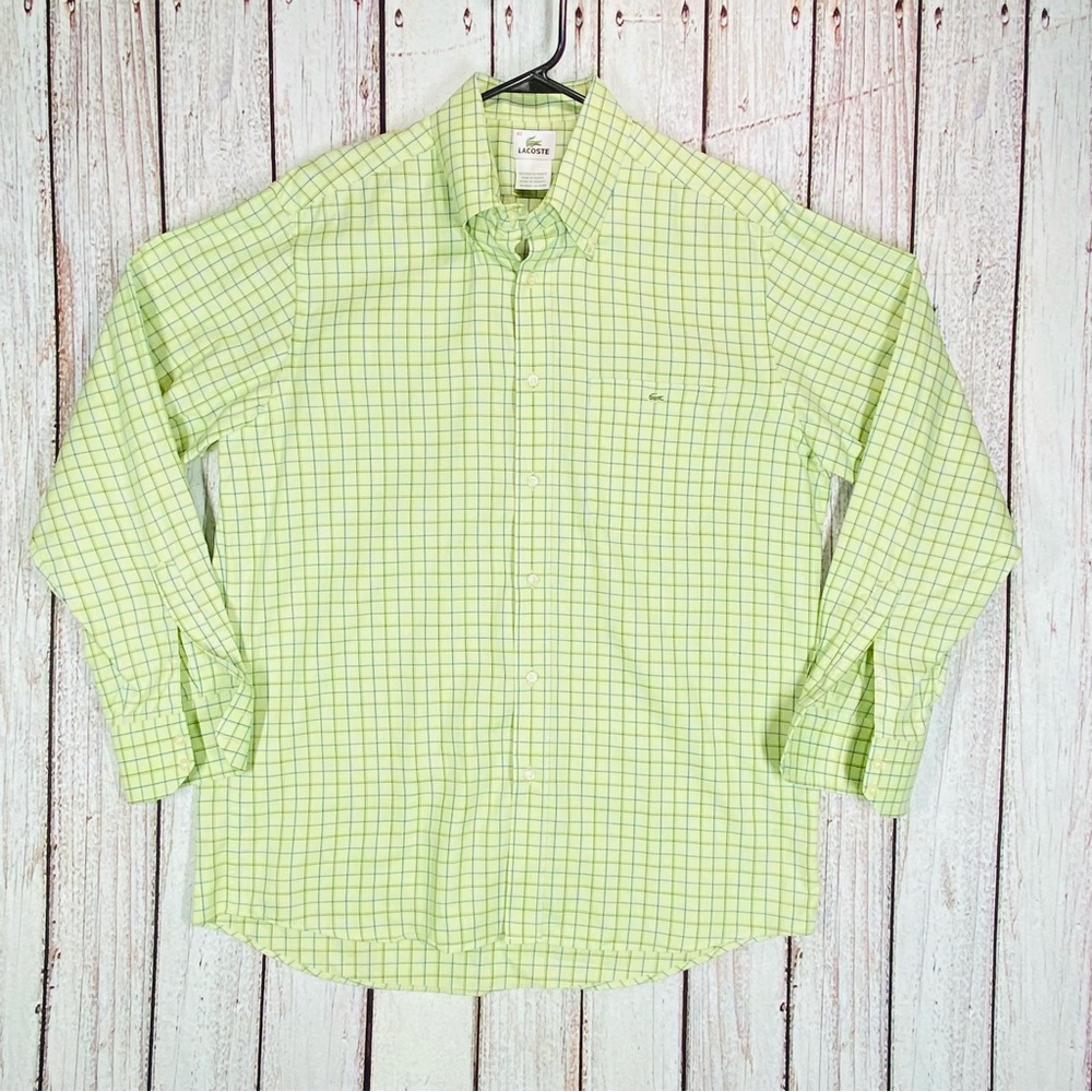 Lacoste Green Checkered Casual Button Down Shirt